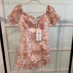 Saints + Secrets Floral Mini Dress with Ruffle Sleeves